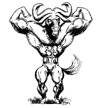 drawing of GNU flexing
