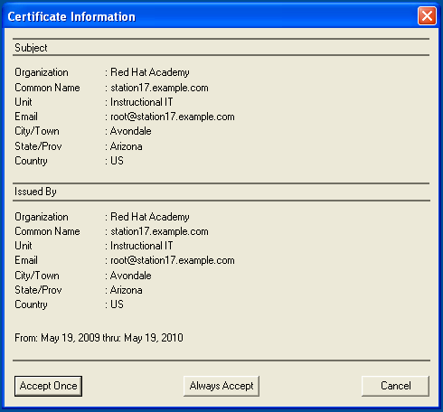 Coreftp displaying SSL certificate