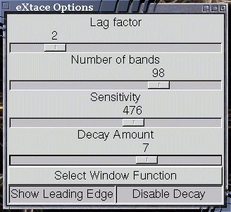 eXtace Options Window
